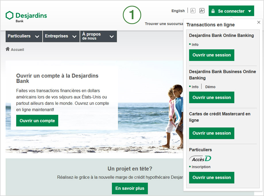 Comment se connecter | Desjardins Bank